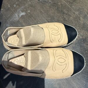 Lambskin CC Espadrilles 39.5 Beige Black
